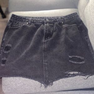 SHEIN Faded Black Jean Skirt